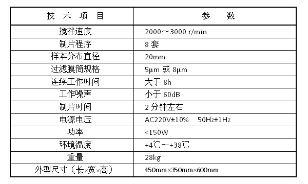 液基薄層細(xì)胞制片機(jī)tct技術(shù)參數(shù)